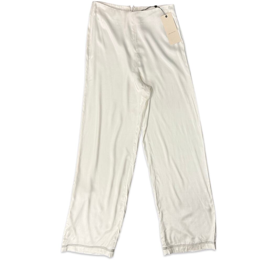Revolve Bec + Bridge Ivory High Waist Tillie Satin Wide Leg Pants sz 2 NEW Tags